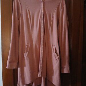 Women's Linea Leisure by Louis Dell'Olio Tunic Length Snap Hi-Lo Hoodie. Size L.